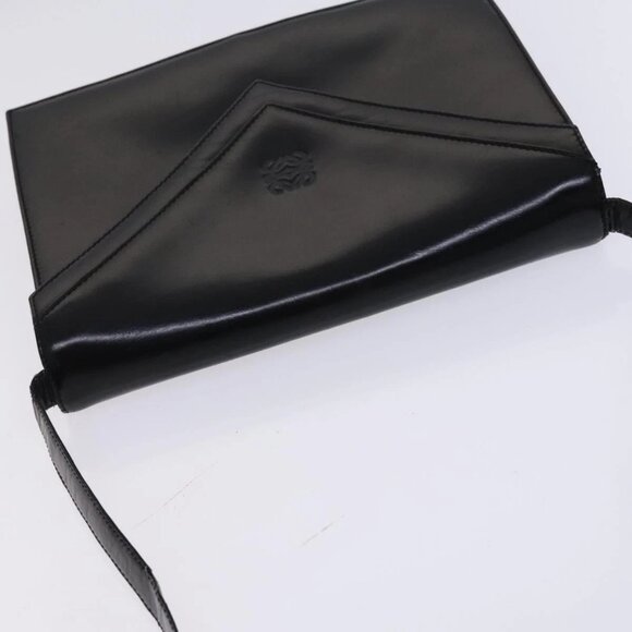 LOEWE Anagram Shoulder Bag Leather Black Auth - Picture 7 of 16